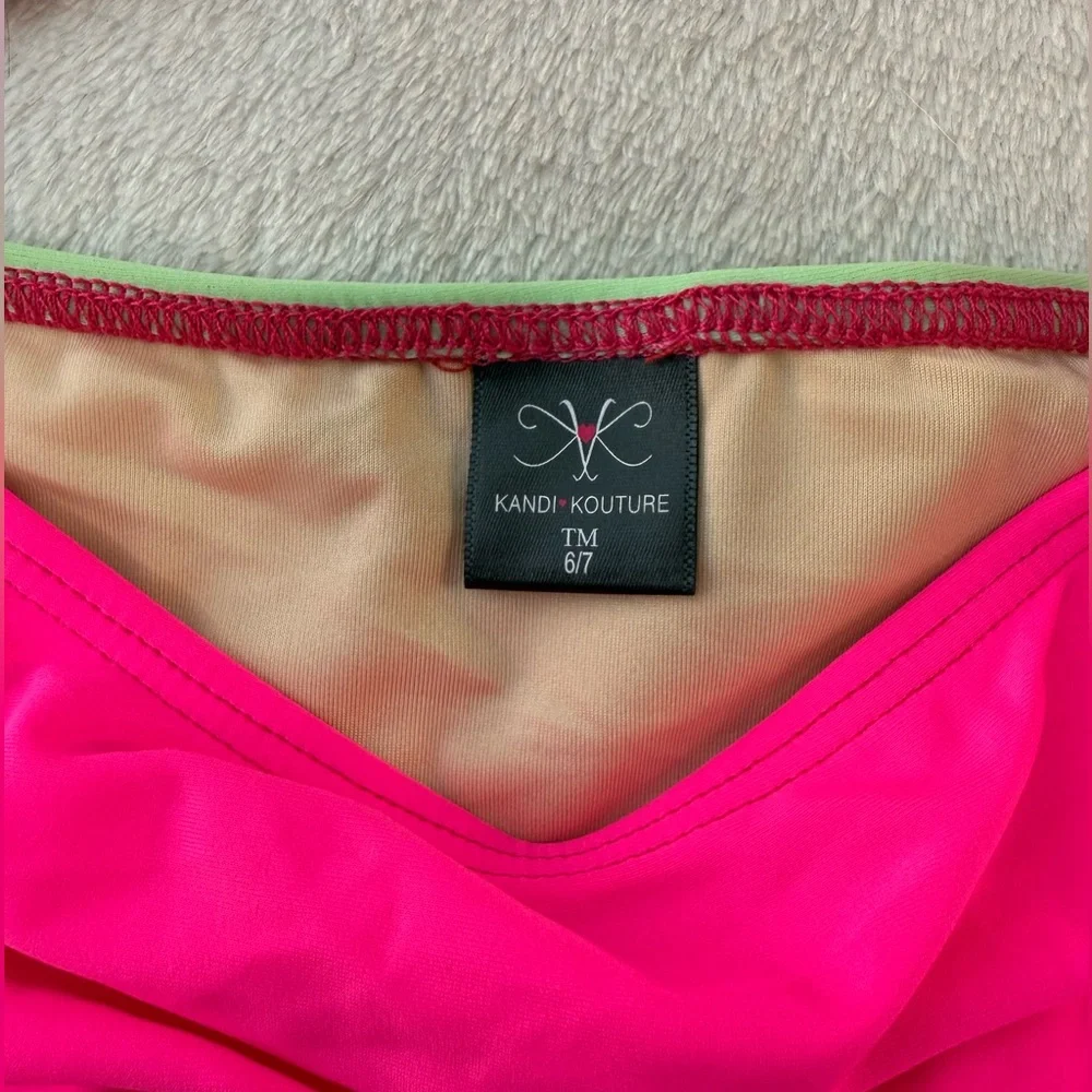 Kandi Kouture Convention Dancewear set. Pink & Green - Picture 3 of 13